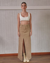 CREW LONG SKIRT - LATTE