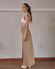 CREW LONG SKIRT - LATTE