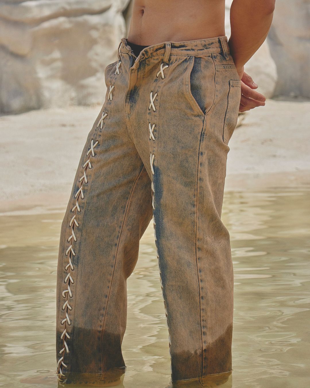 RIPPLE BLUE/ROSE GOLD - JEAN
